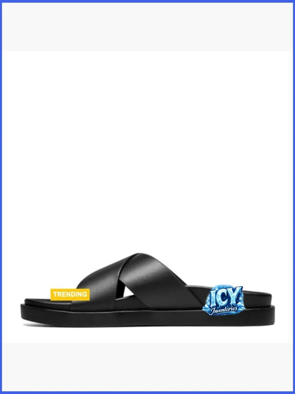 Men's Slide Sandal with Cross Strap Detail, Lightweight, Molded Footbed